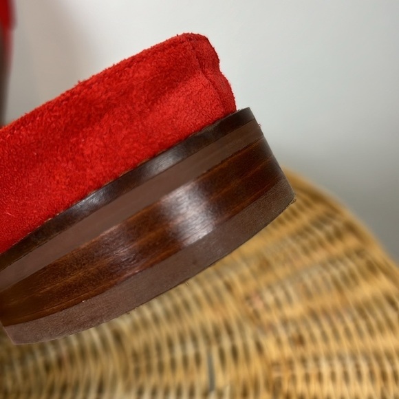 Aquatalia Mules Loafer Slip On Leather Suede Orange Buckle 7.5 - Picture 11 of 12